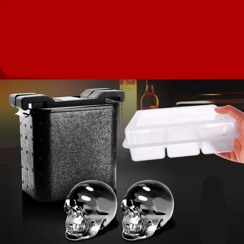 Whiskey Ice Cube Hockey Skull Box Crystal