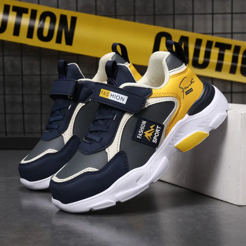 Leather Children's Sports Shoes, Big Velcro Light