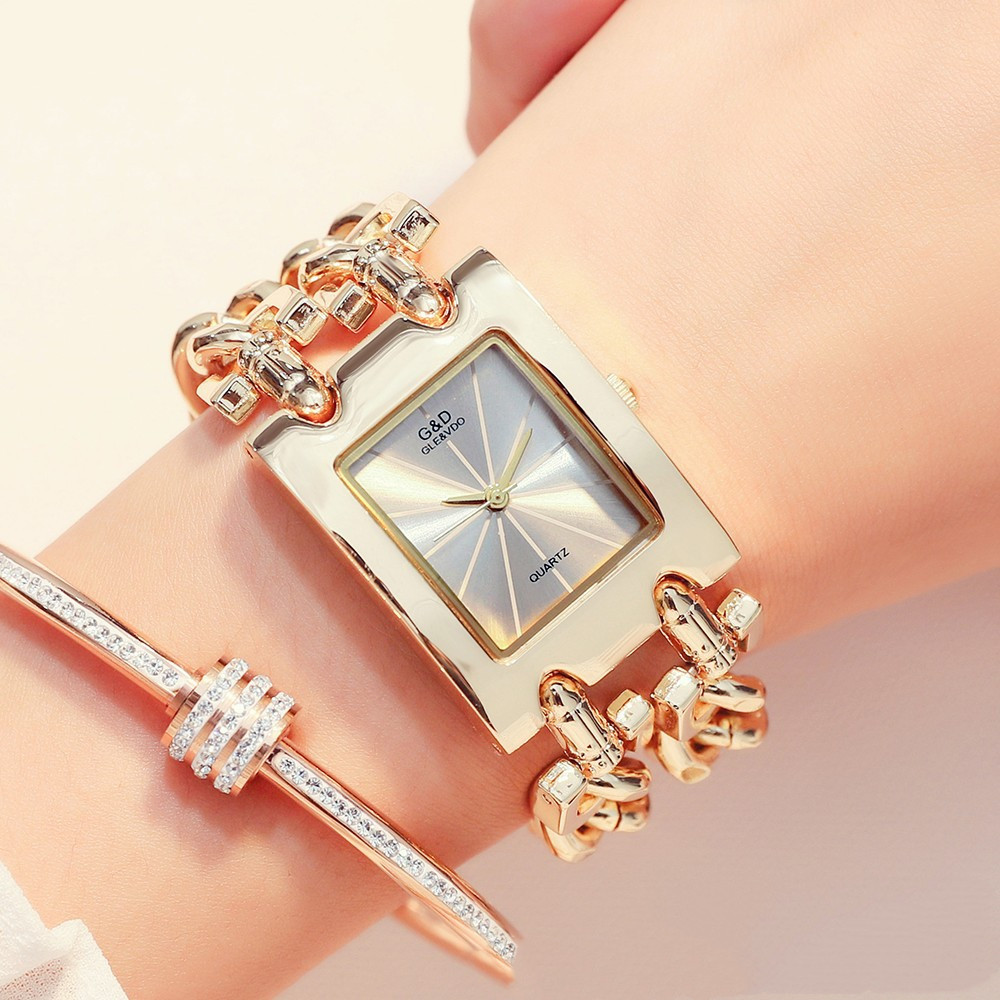 ساعة نسائية كوارتز ضد الانفجار بسلسلتين من علي إكسبريس، غير ميكانيكية