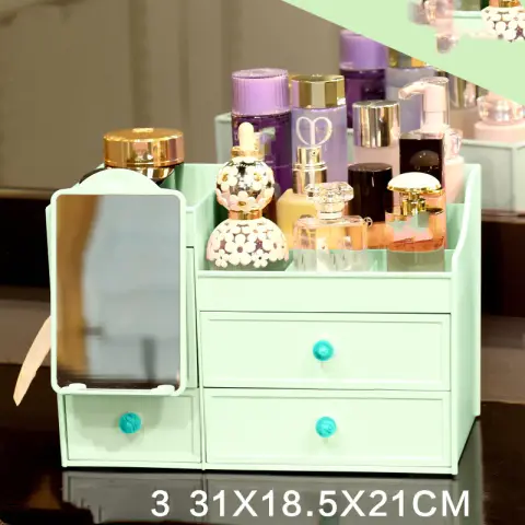 Desktop Organizer Box with Mirror Paper Towel Skin Care