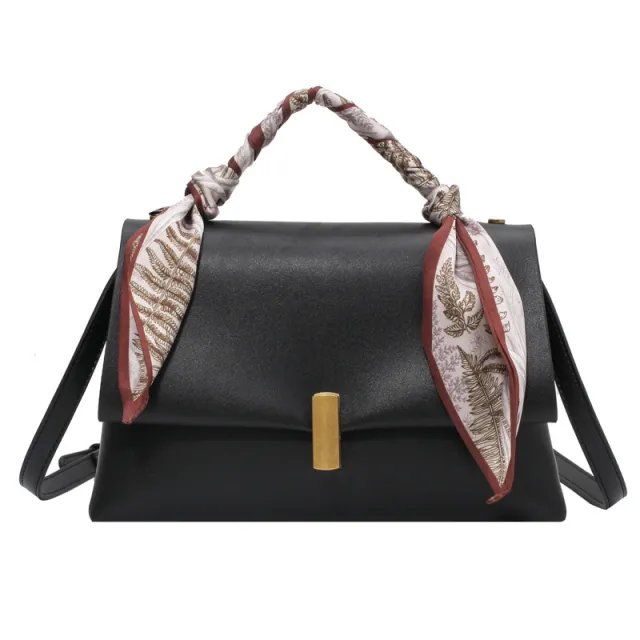 Fashion Messenger Bag Portable Silk Scarf Shoulder Bag Small Square Bag Black - Shop at LoveMi