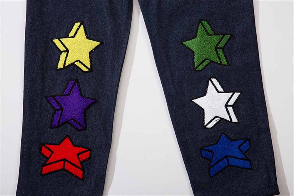 Title 2, Mens Five-Pointed Star Embroidery Jeans for a ...