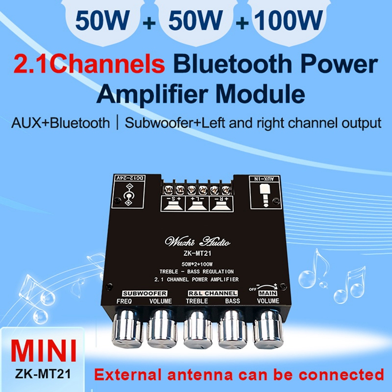 Módulo amplificador Bluetooth digital 2.1 canales potencia
