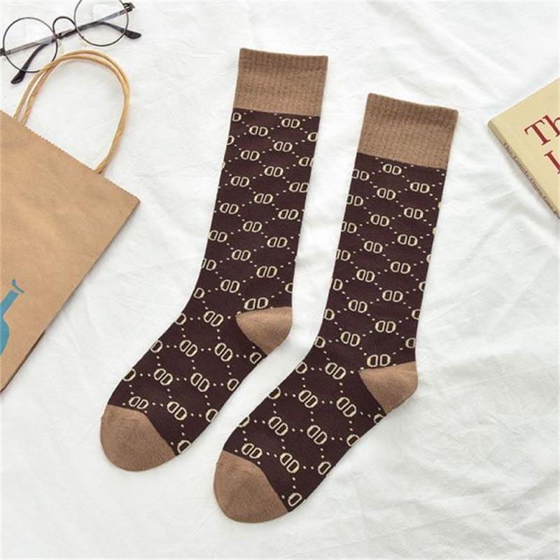 Title 2, Letter Double D Long Tube Calf Socks Women Pure...