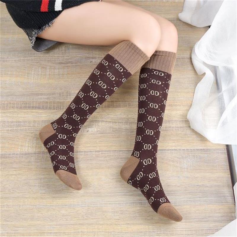 Title 8, Letter Double D Long Tube Calf Socks Women Pure...