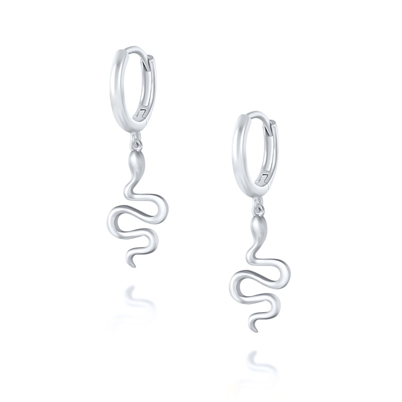 S925 Animal Snake Earrings European And American Trend INS Style Creative Simple Earrings