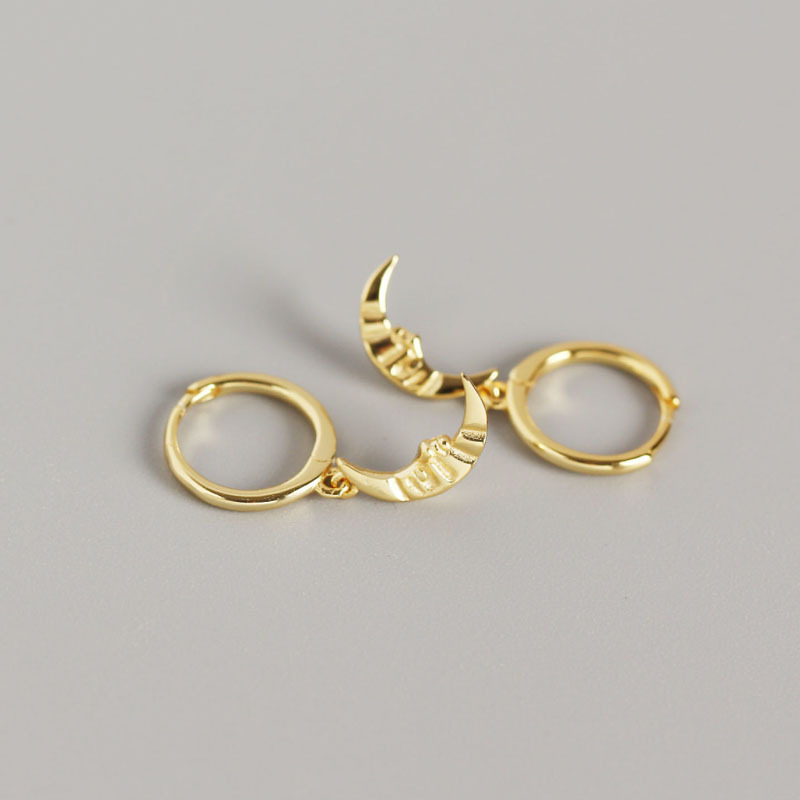 Light Luxury Simple Fashion European And American Earrings Female Moon Ear Buckle