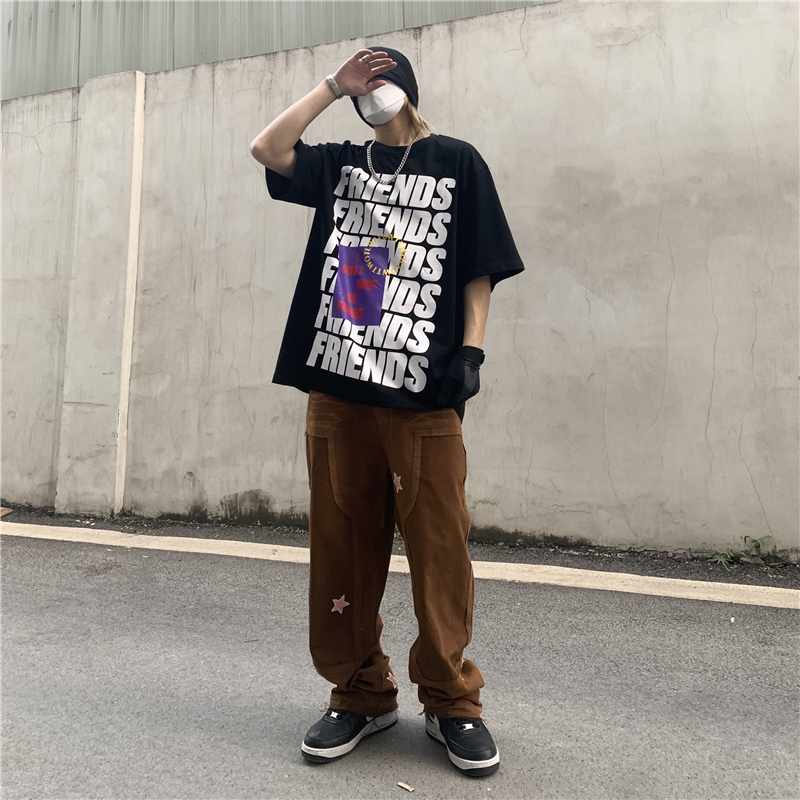 Tie-Dye Jeans Men's Spring Straight Loose Daddy Pants Korean Version Of The Trend Ins Hong Kong Style Wild Handsome Wide-Leg Pants
