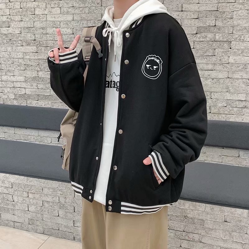 Hong Kong Style New Fall Men's Stand-Up Collar Baseball Uniform Loose Sports Casual Jacket Student Couple Jacket Trend