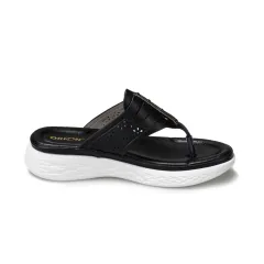 Sandals And Slippers Women Wedge With Flip Flops Thick Bottom Solid Color - Black - View 1