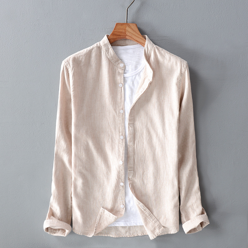 Cotton And Linen Casual Long-sleeved Shirt