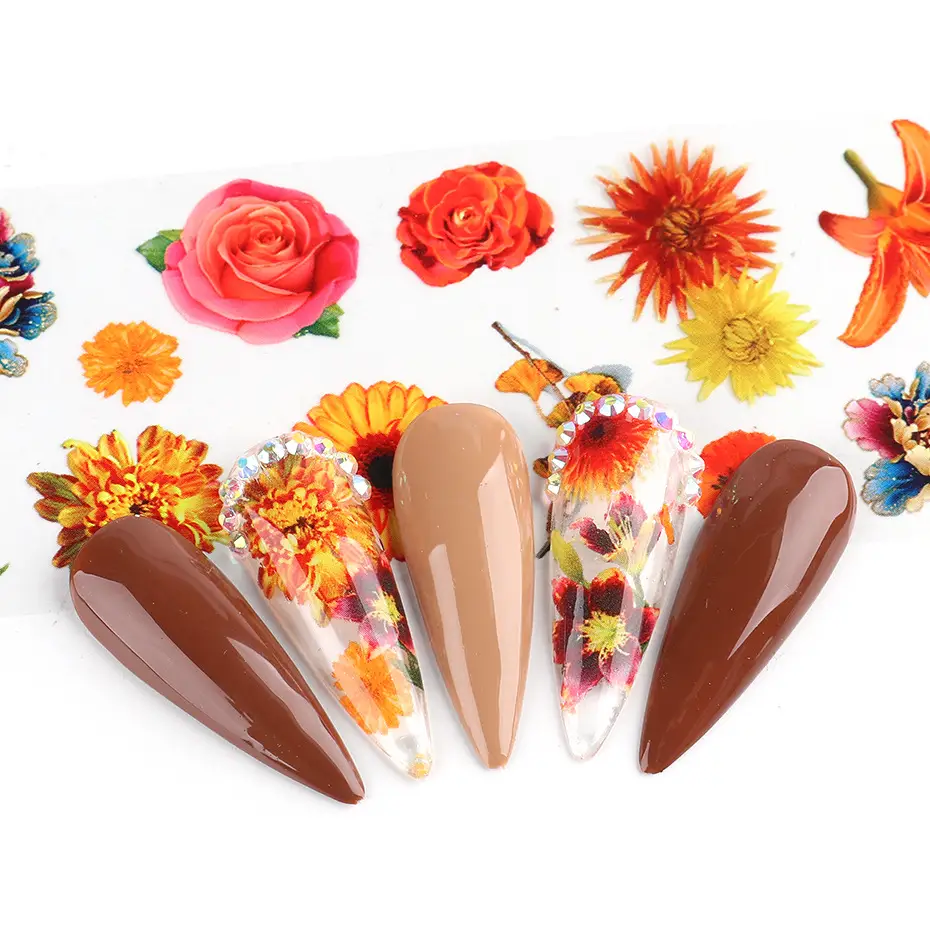 Nail Sticker Ins Retro Floral Rose Nail Lace Paper Star Transfer Paper Nai