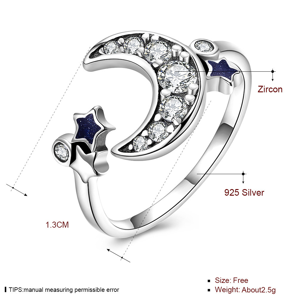 Creative Star And Moon Diamond Ring For Women