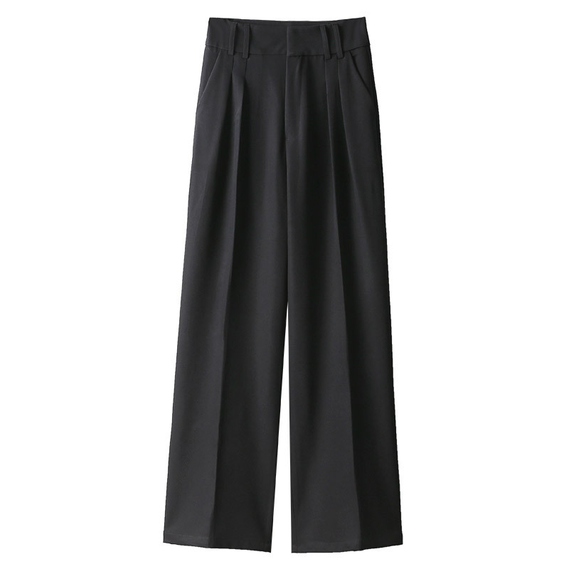High Waist Straight Suit Trousers All-Match Casual Pants Drape Wide-Leg Pants Casual Mopping Long Pants