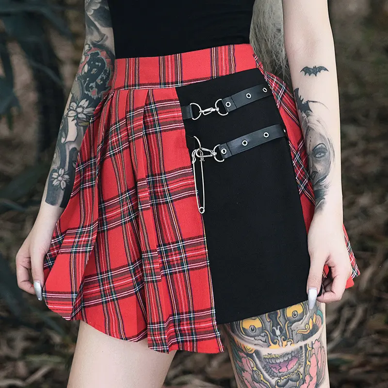 Gothic Pleated Short Skirt Women