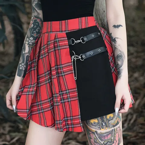 Gothic Pleated Short Skirt Women