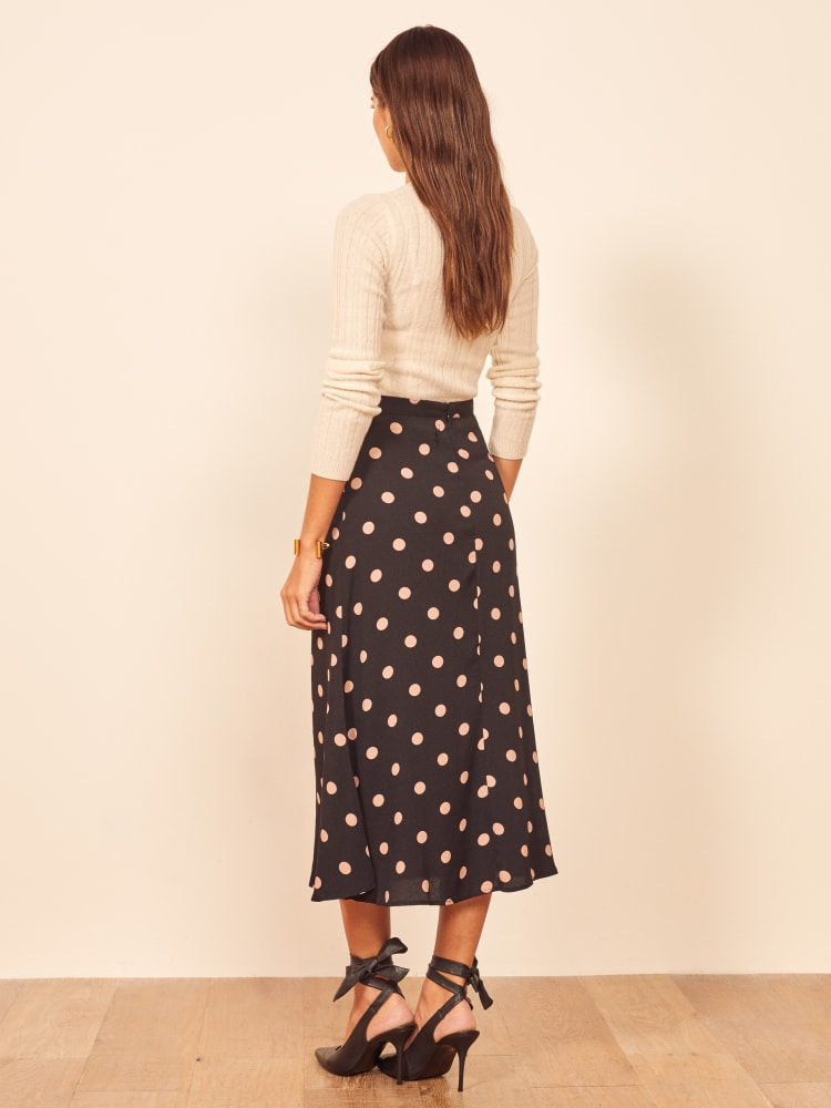 Title 2, Sommer-Mode Rock mit Polka-Dot-Print, hoher Tai...