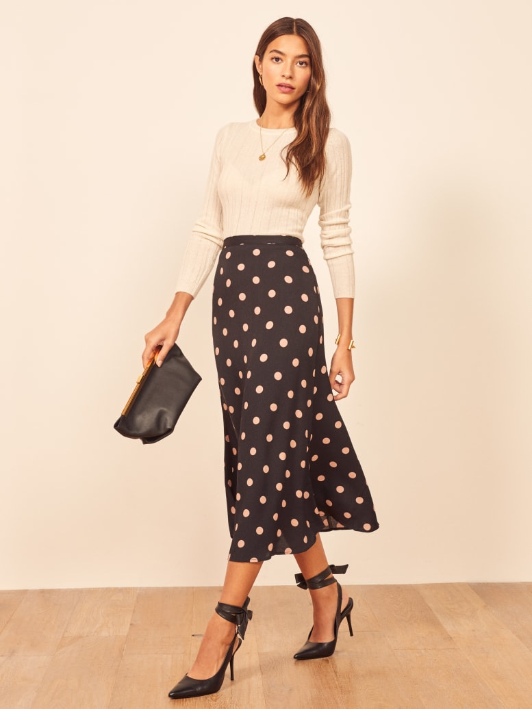 Title 3, Sommer-Mode Rock mit Polka-Dot-Print, hoher Tai...