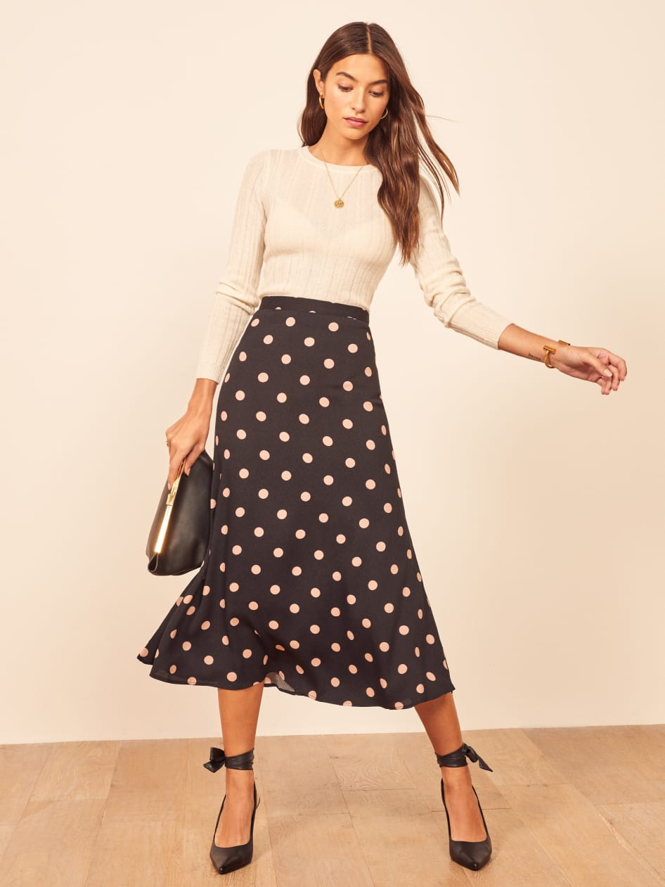  Summer Fashion All-Match Slim High Waist Slim Polka Dot Print Skirt