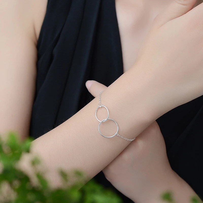 S925 Star Silver Plated Boutique Bracelet Twist Double Circle Bracelet