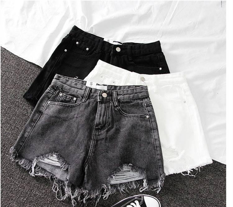 Title 7, Sommer Shorts Denim Weites Bein Gerissen Hosen ...