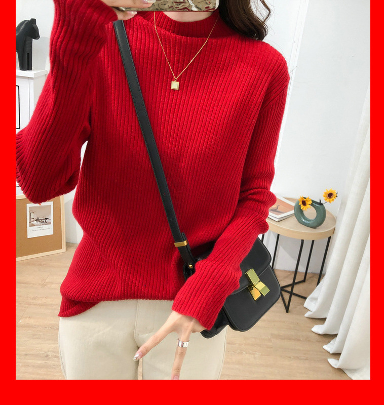 Title 3, Half Turtleneck Sweater Women Loose Long Sleeve...