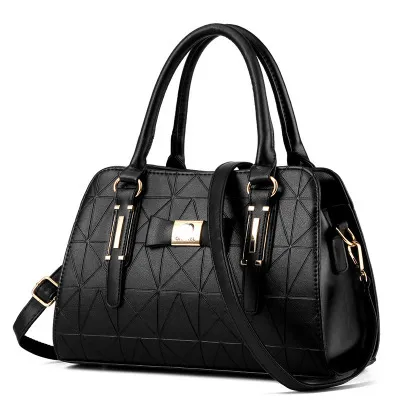 Women's Bag Embossed Hand bag Large Capacity Single Shoulder Messenger Bag For Foreign Trade Black - Shop at LoveMi