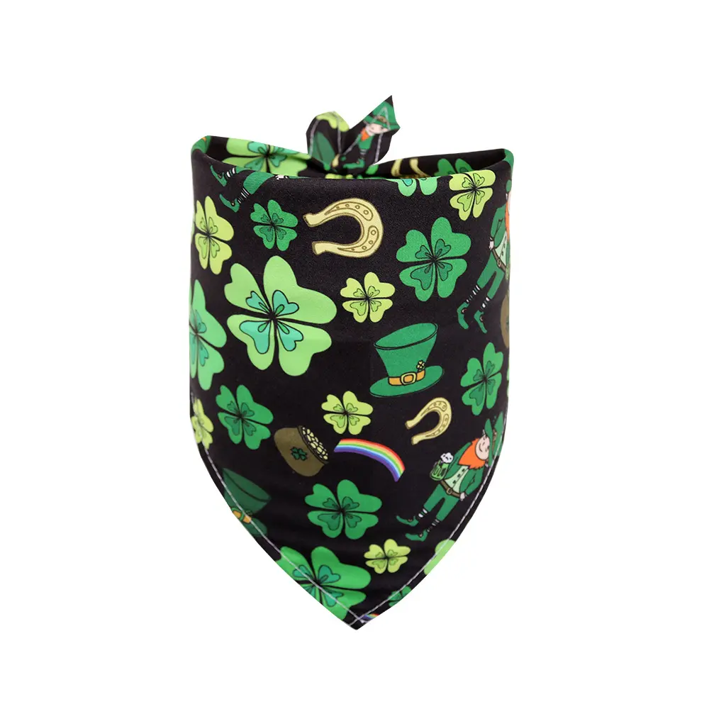 St. Patrick'S Day Pet Saliva Towel Clover Pet Triangle