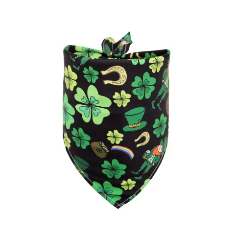 St. Patrick'S Day Pet Saliva Towel Clover Pet Triangle