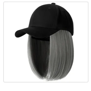 Bear Bully Wig Hat Wig One Short Curly Hair Bob Head Black - Shop at LoveMi