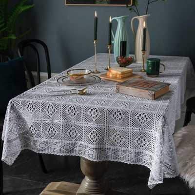 Title 3, Retro Pastoral Cotton Thread Crocheted Tableclo...