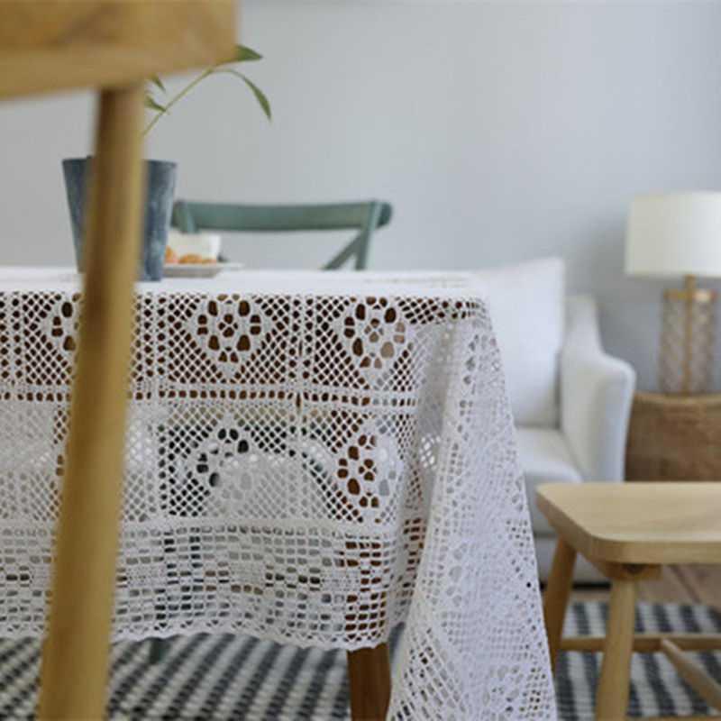 Title 4, Retro Pastoral Cotton Thread Crocheted Tableclo...