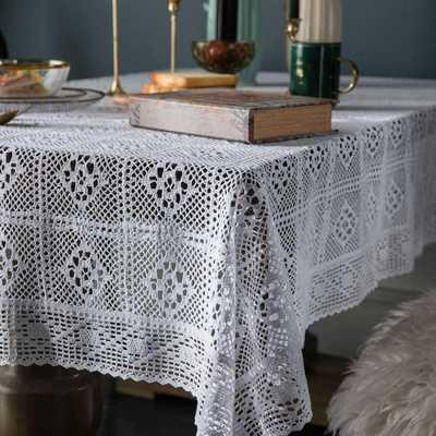 Title 5, Retro Pastoral Cotton Thread Crocheted Tableclo...