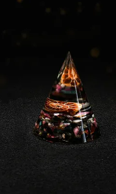Natural Crystal Pyramid Ornaments Transfer Lucky Spiritual Ogan High Frequency Healing Energy Tower - Brown - View 1