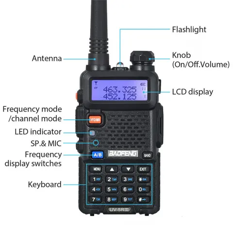 Baofeng Uv-5R Three Segment Walkie Talkie Vhf 220-226Mhz Uhf