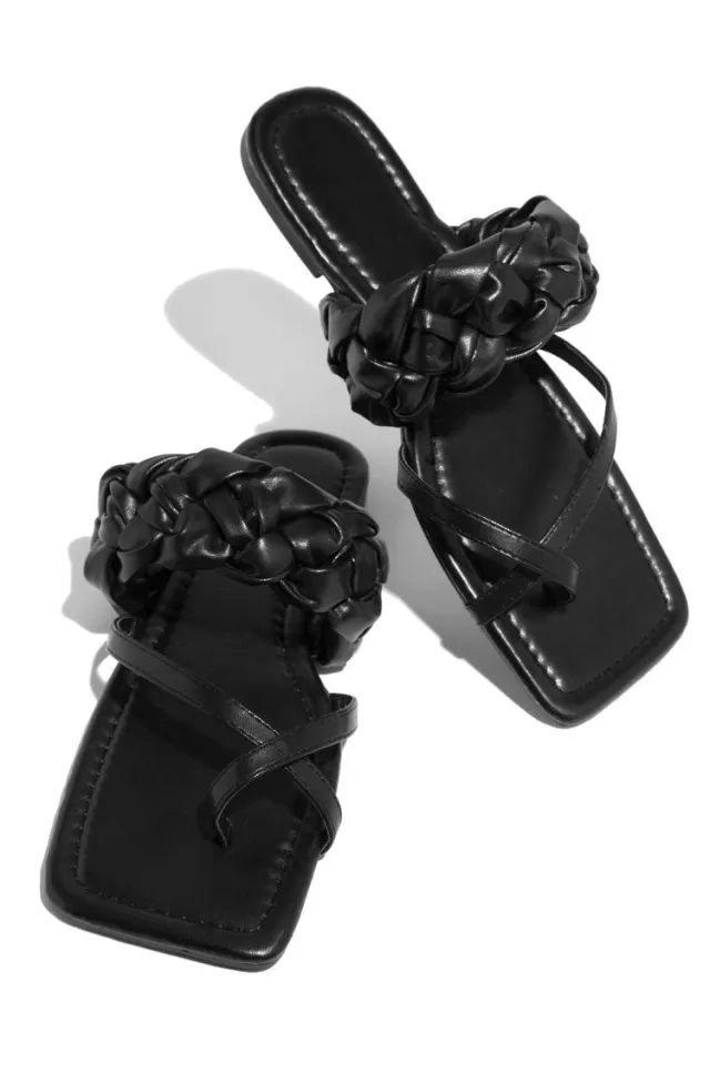 New Comfortable Flat Open Toe Black - Shop at LoveMi