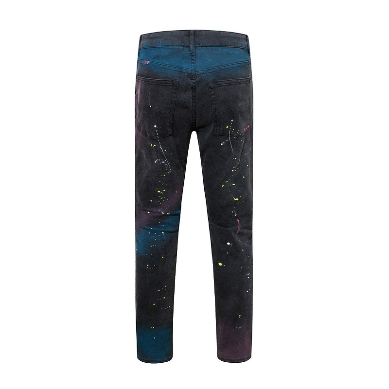 High Street Ink Splashed Stretch Ripped Jeans