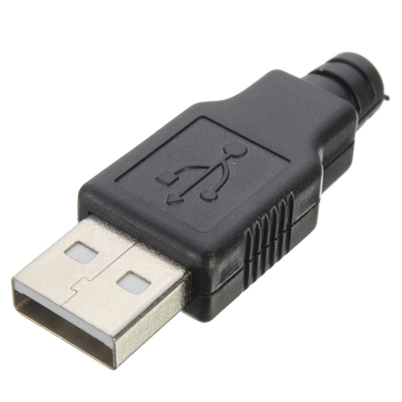 Type A Male USB 4 Pin Plug Socket Connector With Black Plastic Cover black DIY USB - Image 2
