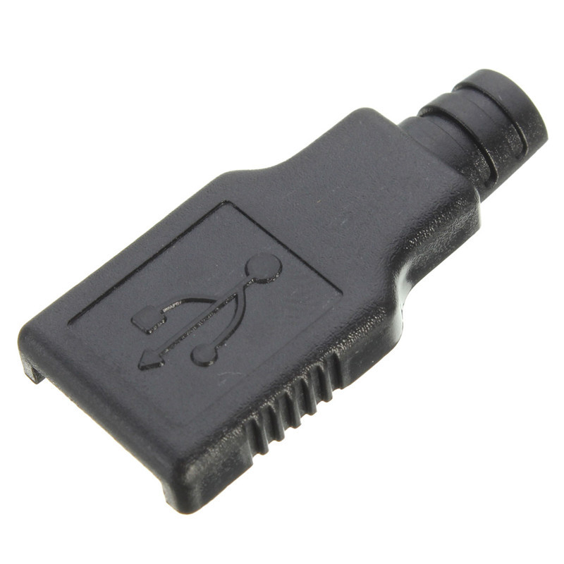 Type A Male USB 4 Pin Plug Socket Connector With Black Plastic Cover black DIY USB - Image 4