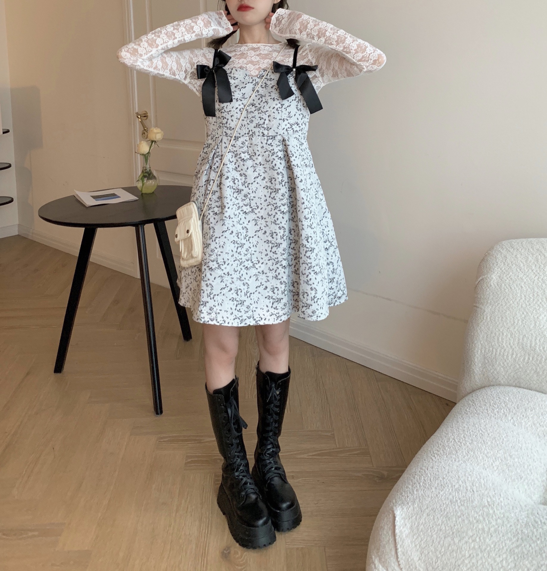 Large Size Women's Summer New Sling Dress Female Fat Mm Covering Meat And Thin Floral Skirt Design Skirt