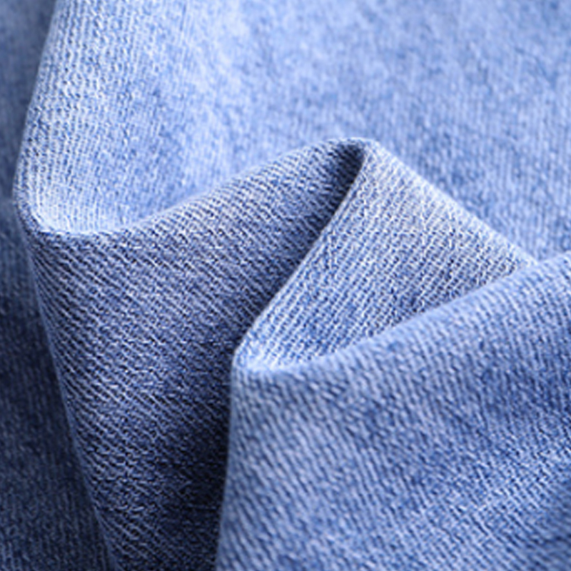 Spring high waist casual denim trousers straight blue washed cotton light color