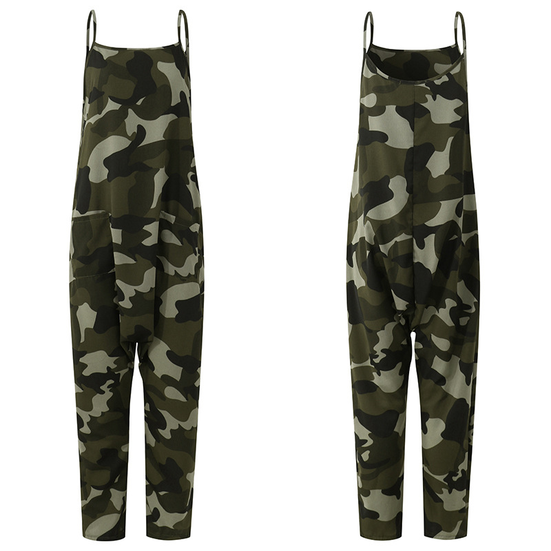 Title 7, Sommerliches ärmelloses Camouflage-Jumpsuit mit...