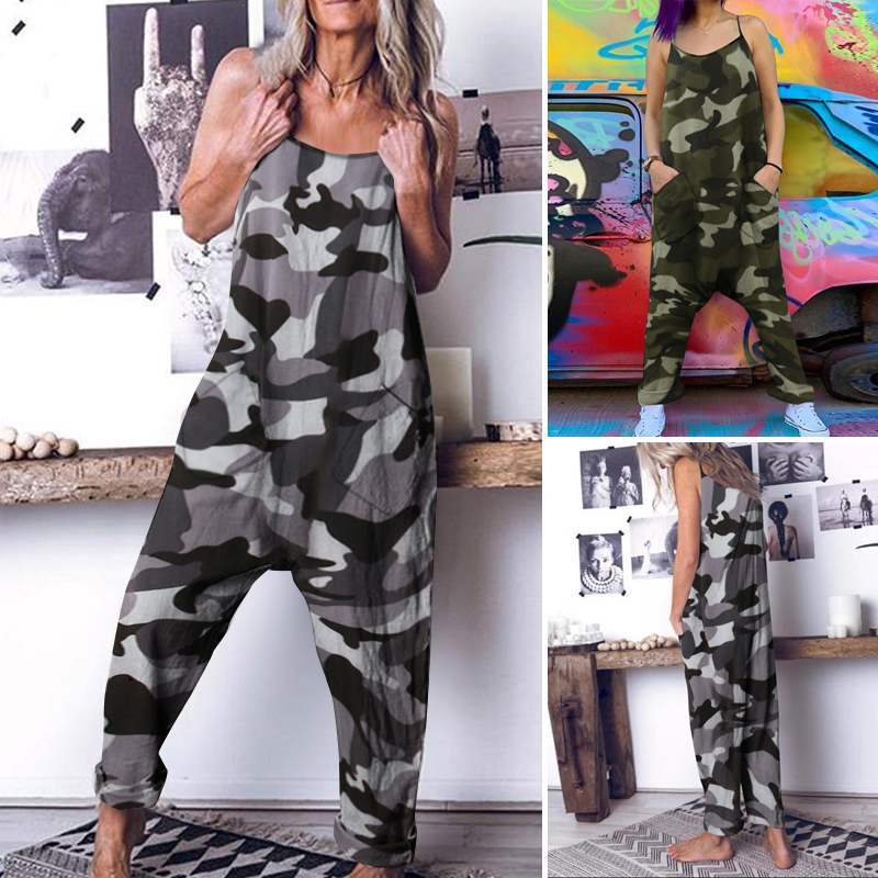 Title 9, Summer Sleeveless Casual Loose Camouflage Prin...