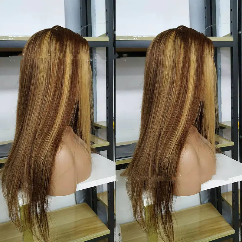 Piano Color P4.27 Brazilian Real Hair Wig Lace Wig