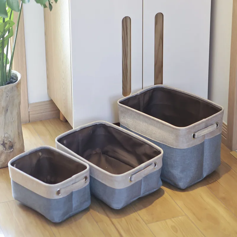 Nordic Fabric Storage Box Without Cover Imitation Cotton And Linen Folding Storage Box – image 3