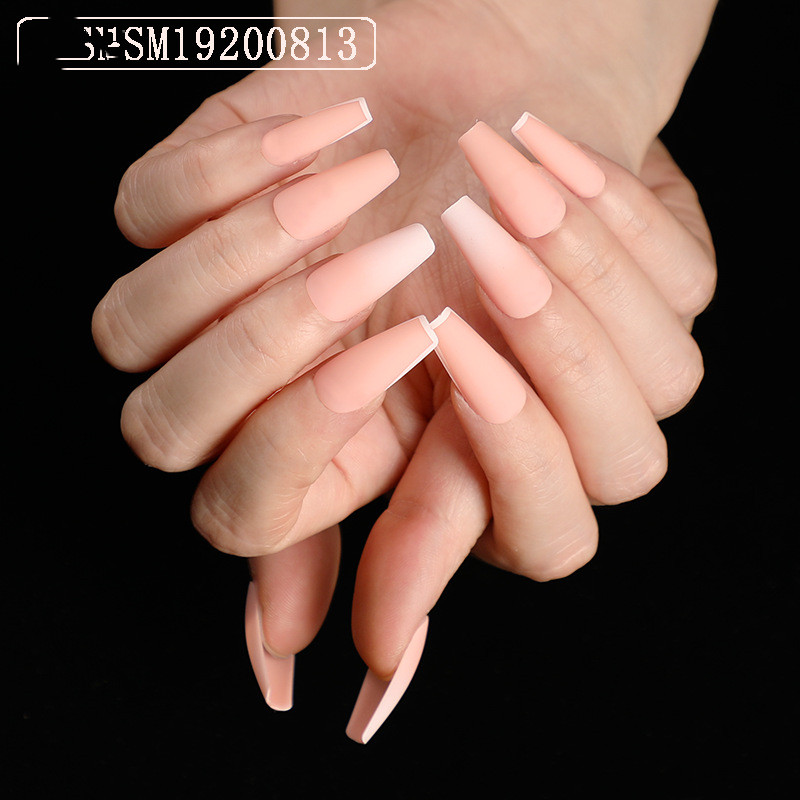 24 Unids Set Ataud Largo Unas Falsas Arco Iris Europeo Bailarina Completa 