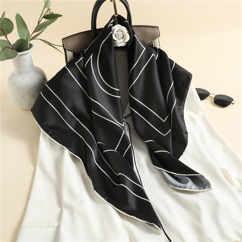 Women'S Square Scarf With Solid Color Scarf Women's square scarf with solid color scarf