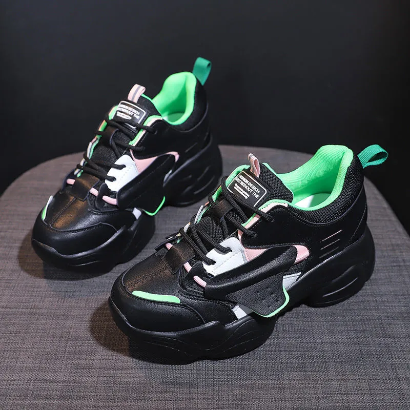 Daddy Shoes Female Spring New All-Match Casual White Sports Shoes Net Red Korean Women'S Shoes - Red