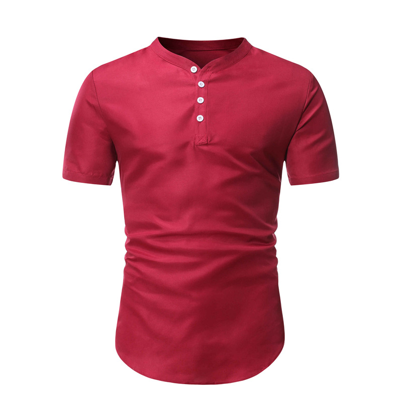 Men's Solid Color Short Sleeve T-shirt