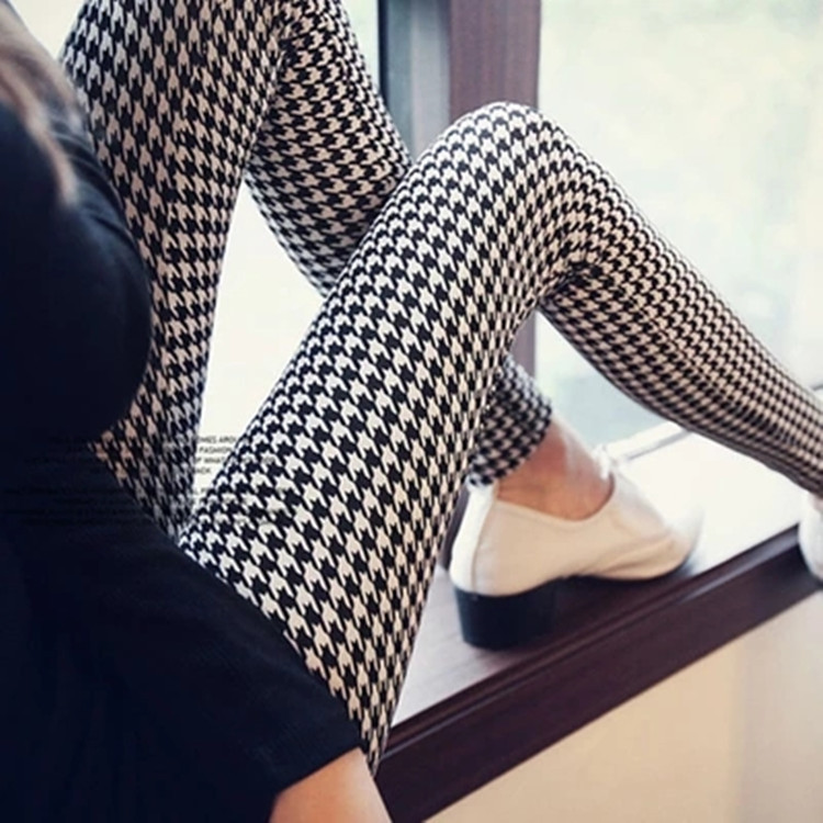 Milk Silk Houndstooth Leggings Houndstooth - Shop at LoveMi